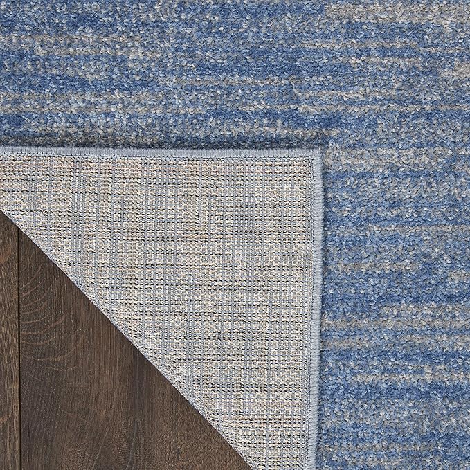 Nourison Home Nourison Essentials Blue Grey 2'2" x 10' Area Rug - Easy Clean, Non Shedding, Bed Room, Living Room, Dining Room, Kitchen (10' Runner)