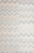 Modern Herringbone Chevron Collection Handcrafted Wool Area Rug - Durable, Zigzag Pattern, for High Traffic, Contemporary Design for Living Room, Bedroom, Dining Room Decor (Ivory-Multi, 9' x 11')