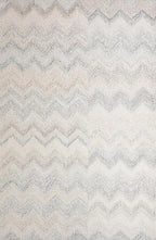 Modern Herringbone Chevron Collection Handcrafted Wool Area Rug - Durable, Zigzag Pattern, for High Traffic, Contemporary Design for Living Room, Bedroom, Dining Room Decor (Ivory-Multi, 8' x 11')