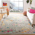 SAFAVIEH Madison Collection X-Large Area Rug - 12' x 18', Grey & Yellow, Boho Diamond Distressed Design, Non-Shedding & Easy Care, Ideal for High Traffic Areas in Living Room, Bedroom (MAD418F)