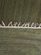 Rugsotic Carpets Hand Woven Flat Weave Kilim Wool ECO-Friendly Area Rugs - 10'x13', Rectangle Shape, Olive Color, Solid Plain Design, Low Pile Handmade Area Rugs for Living Room, Bed Room (D00111)
