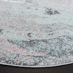 SAFAVIEH Glacier Collection Area Rug - 6'7" Round, Pink & Blue, Modern Abstract Design, Non-Shedding & Easy Care, Ideal for High Traffic Areas in Living Room, Bedroom (GLA126U)