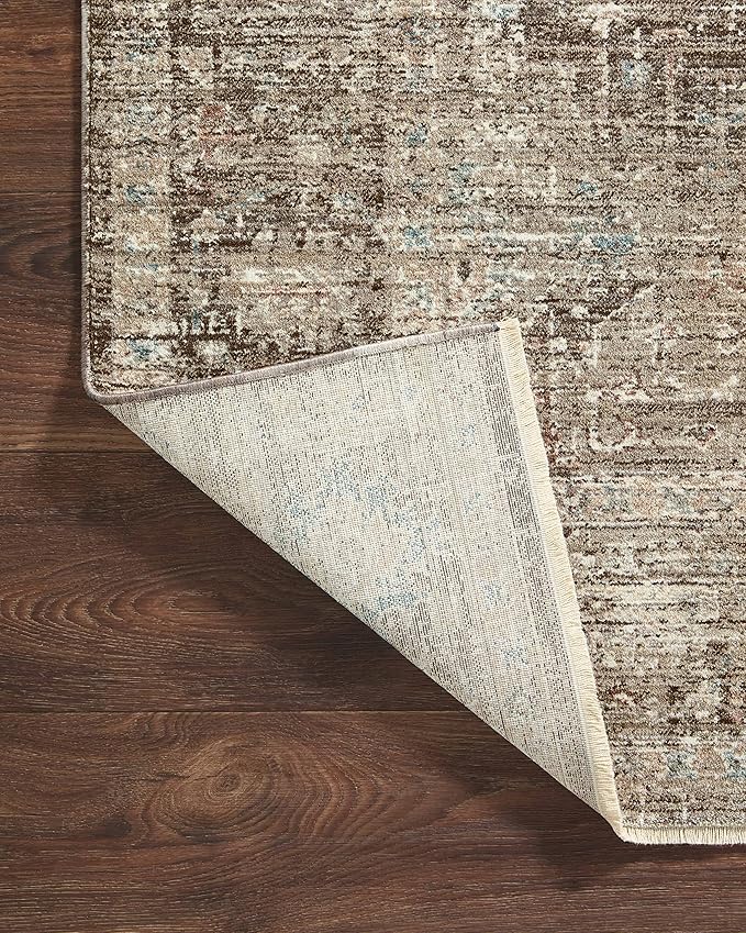 Loloi Magnolia Home by Joanna Gaines Millie Collection MIE-03 Charcoal/Dove 2'-3" x 3'-10", .25" Pile Height, Accent Rug