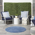 Nourison Home Nourison Essentials Navy Blue 4' x Round Area Rug - Easy Clean, Non Shedding, Bed Room, Living Room, Dining Room, Kitchen (4' x Round)
