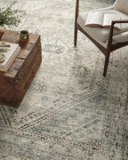 Loloi Magnolia Home by Joanna Gaines Sinclair Collection SIN-04 Natural/Sage 7'-6" x 9'-6", .25" Pile Height, Machine Washable, Area Rug
