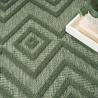 Nourison Home Versatile Green 8' x 10' Area Rug - Easy Clean, Non Shedding, Bed Room, Living Room, Dining Room, Kitchen (8' x 10')