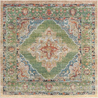 Unique Loom Isabella Collection Area Rug - Rossellini (5' 4" Square, Green/ Blue)