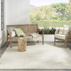 Nourison Home Courtyard Ivory Silver 7' x 10' Area Rug - Easy Clean, Non Shedding, Bed Room, Living Room, Dining Room, Kitchen (7' x 10')