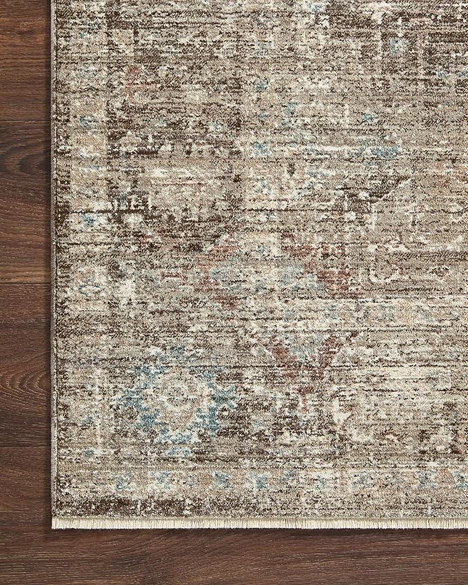 Loloi Magnolia Home by Joanna Gaines Millie Collection MIE-03 Charcoal/Dove 2'-7" x 12'-0", .25" Pile Height, Runner Rug