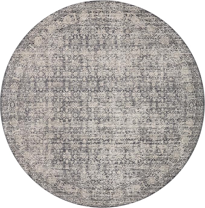 Loloi Amber Lewis Alie Collection ALE-03 Charcoal/Dove 5'-3'' x 7'-9'', .13'' Pile Height, Area Rug
