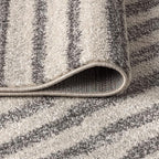 JONATHAN Y Lyla Offset Stripe Gray/Cream Indoor Area Rug, 5x8, Contemporary, Modern, Easy-Cleaning for Living Room, Bedroom, Kitchen, Pet Friendly, Non-Shedding (MOH204A-5)
