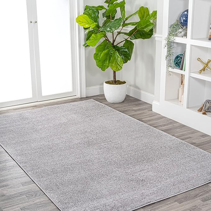 JONATHAN Y Haze Solid Low-Pile Light Gray Indoor Area Rug 3x5, Coastal,Bohemian,Minimalist,Classic, Easy-Cleaning for Living Room,Bedroom,Kitchen,Pet Friendly,Non-Shedding (SEU100K-3)