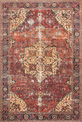 Loloi Loren Collection LQ-07 Red/Navy 3'-6" x 5'-6" Accent Rug