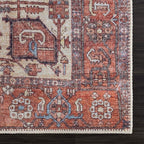 Bloom Rugs Washable 4' x 6' Rug - Red/Orange/Beige Traditional Area Rug for Living Room, Bedroom, Dining Room, and Kitchen - Exact Size: 4' x 6'