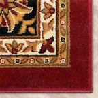 Well Woven Barclay Collection Medallion Kashan Red 3x10 Runner Rug - for Hallways, Kitchens, and Entryways