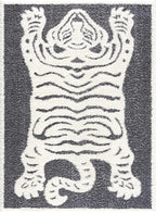 Hauteloom Tilos Moroccan Farmhouse Living Room Bedroom Nursery Shag Area Rug - Shaggy Carpet - Tiger Pattern - High Plush Pile - Dark Grey, Charcoal, Beige, Cream - 5'3" x 7'