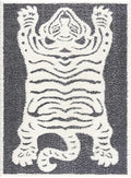 Hauteloom Tilos Moroccan Farmhouse Living Room Bedroom Nursery Shag Area Rug - Shaggy Carpet - Tiger Pattern - High Plush Pile - Dark Grey, Charcoal, Beige, Cream - 7'10" x 10'