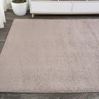 Eyely UES100J-4 Supersoft Haze Solid Low-Pile Indoor Area Rug Casual;Contemporary;Solid;Traditional, Bedroom, Kitchen, Living Room, Easy-Cleaning, Non-Shedding, 4 X 6, Brown