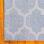 Rugs.com Lattice Collection Rug – 7' x 10' Light Blue Medium Rug Perfect for Bedrooms, Dining Rooms, Living Rooms