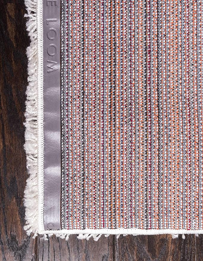 Unique Loom Solid Shag Collection Area Rug (9' x 12' Rectangle, Snow White)