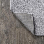 Eyely UES100A-214 Supersoft Haze Solid Low-Pile Indoor Runner Rug, Coastal, Bohemian, Minimalist, Classic, Casual for Bedroom,Kitchen,Living Room,Non Shedding,Easy-Washing, Gray, 2 X 14