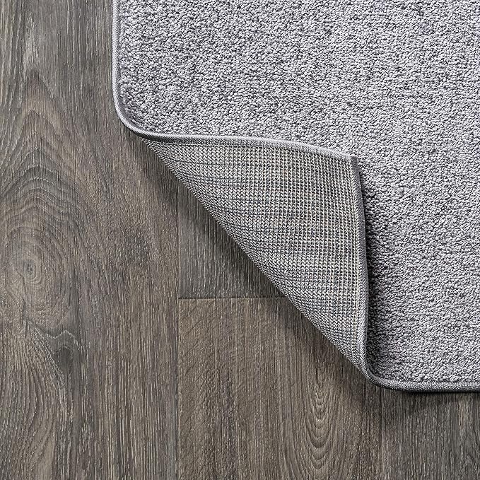Eyely UES100A-216 Supersoft Haze Solid Low-Pile Indoor Runner Rug, Coastal, Bohemian, Minimalist, Classic, Casual for Bedroom,Kitchen,Living Room,Non Shedding,Easy-Washing, Gray, 2 X 16