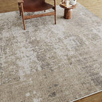 Modern Abstract Beige Gray Area Rug 2x8 Hallway Runner Machine Washable Carpet Bathroom Kitchen Indoor Accent Throw Low Pile Non Slip Distressed Laundry Living Dining Room Bedroom Office