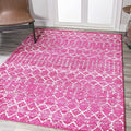 JONATHAN Y Boho Vintage Diamond Fuchsia/Ivory Indoor Area Rug 8X10 ft, Moroccan Hype for Living Room, Bedroom, Kitchen, Office, Easy-Cleaning, High Traffic, Pet-Friendly, Non-Shedding (MOH101G-8)
