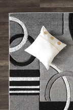 GLORY RUGS Area Rug Modern Soft Hand Carved Contemporary Floor Carpet with Premium Fluffy Texture for Indoor Living Dining Room and Bedroom Area (4x6, Grey Black)