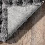 Nuloom Jeni Dark Grey, 6' x 9', Solid Faux Rabbit, Fluffy and Cozy, High Traffic, Stain Resistant, Easy Clean, Durable Washable Area Rug for Bedroom, Living Room, Dining, Den, Foyer, Entryway