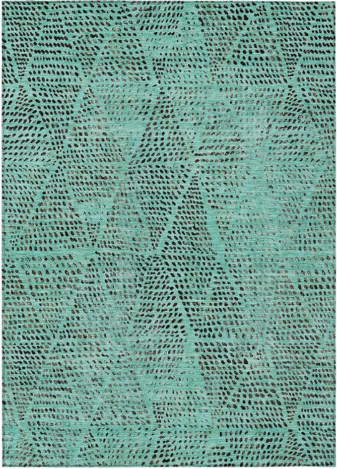 Addison Rugs Chantille ACN591 Teal 3' x 5' Indoor Outdoor Area Rug, Easy Clean, Machine Washable, Non Shedding, Bedroom, Living Room, Dining Room, Kitchen, Patio Rug