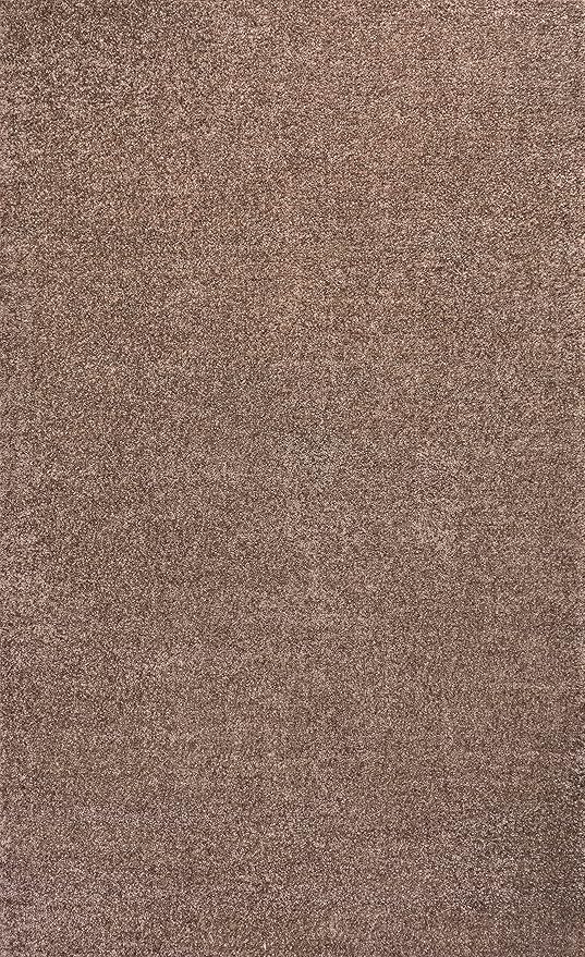 Eyely UES100J-9 Supersoft Haze Solid Low-Pile Indoor Area Rug Casual;Contemporary;Solid;Traditional, Bedroom, Kitchen, Living Room, Easy-Cleaning, Non-Shedding, 9 X 12, Brown