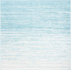 SAFAVIEH Adirondack Collection Area Rug - 6'7" Square, Aqua & Ivory, Modern Ombre Design, Non Shedding & Easy to Clean, Ideal for Living Room, Bedroom, Office, Dining Space (ADR113J)