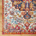 Livabliss Area Rugs - 8x10 Odelia Vintage Boho Beige Mustard Gray Area Rug for Living Room Bedroom - Floral Medallion Stain Resistant Carpet for Kitchen, Nursery, Office (7'10" x 10'3")