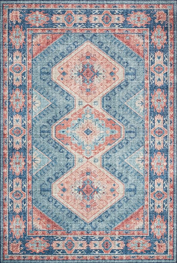 Loloi II Skye Collection SKY-03 Turquoise/Terracotta 3'-6" x 5'-6" Accent Rug