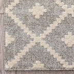 Well Woven Custom Size Hallway Stair Runner - Choose Your Length - Ainsley Ivory Diamond Trellis Geometric Tribal - 27 Inches Wide x 90 Feet Long Runner (27" x 90' Runner) Rug