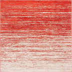 SAFAVIEH Adirondack Collection Area Rug - 6'7" Square, Orange & Grey, Modern Ombre Design, Non Shedding & Easy to Clean, Ideal for Living Room, Bedroom, Office, Dining Space (ADR113P)