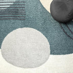 Abani Deco Collection Area Rug -Cream/Green Minimalist Design -5'3" x 7'6"(5'x8') - Easy to Clean - Durable for Kids and Pets - Non-Shedding - Medium Pile- for Living Room, Bedroom & Office