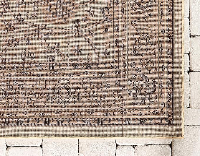Unique Loom Sialk Hill Collection Area Rug - Washington (6' 1" x 9' Rectangle Ivory/Black)