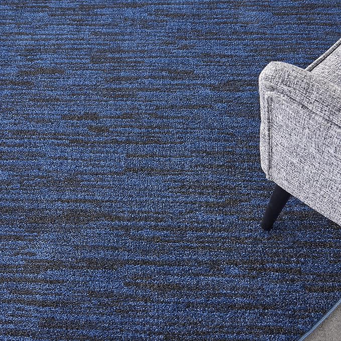 Nourison Home Nourison Essentials Midnight Blue 8' x Round Area Rug - Easy Clean, Non Shedding, Bed Room, Living Room, Dining Room, Kitchen (8' x Round)