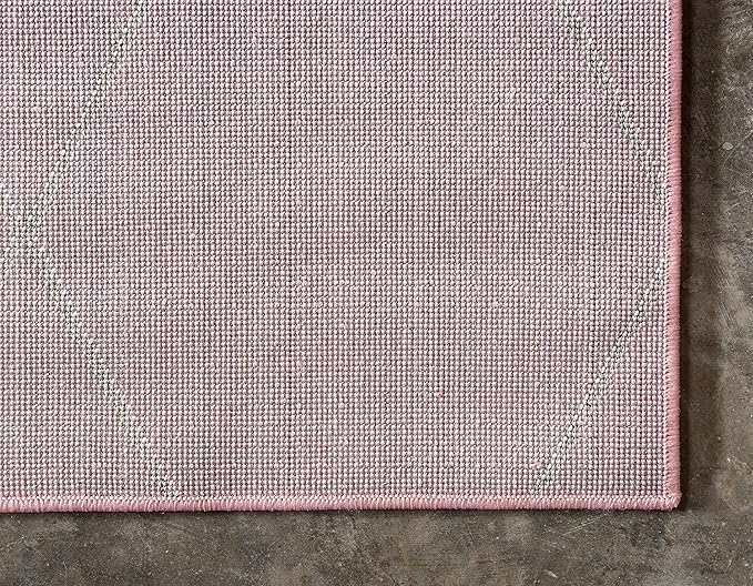 Unique Loom Trellis Frieze Collection Area Rug - Geometric (5' 1" x 8', Light Pink/ Ivory)