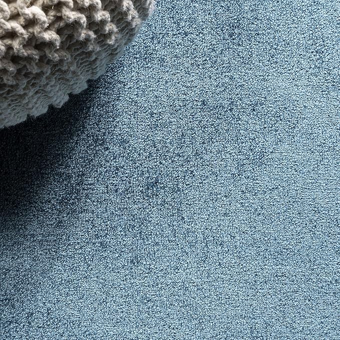 JONATHAN Y Haze Solid Low-Pile Turquoise 7x7 Square Indoor Area Rug, Coastal,Bohemian,Minimalist,Classic, Easy-Cleaning for Living Room,Bedroom,Kitchen,Pet Friendly,Non-Shedding (SEU100H-7SQ)