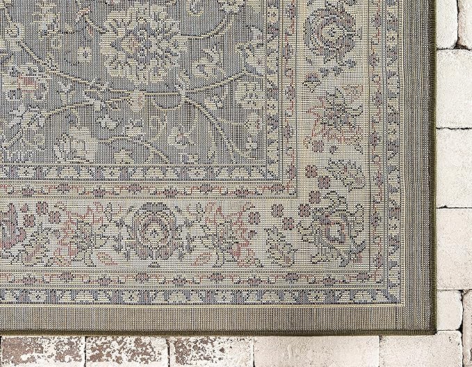 Unique Loom Sialk Hill Collection Area Rug - Washington (6' 1" x 9' Rectangle Green/Hunter Green)