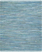 SAFAVIEH Rag Rug Collection X-Large Area Rug - 11' x 15', Blue & Multi, Handmade Boho Stripe Cotton, Ideal for High Traffic Areas in Living Room, Bedroom (RAR121B)