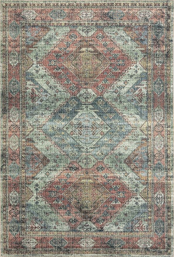 Loloi Skye Collection SKY-06 Apricot/Mist 8'-0" x 8'-0" Round Area Rug