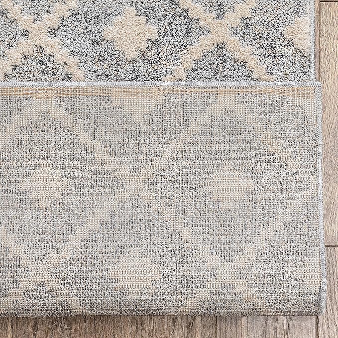 Well Woven Custom Size Hallway Stair Runner - Choose Your Length - Ainsley Grey Diamond Trellis Geometric Tribal - 27 Inches Wide x 25 Feet Long Runner (27" x 25' Runner) Rug