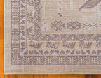 Unique Loom Taftan Collection Border Geometric Tribal Inspired Design Area Rug (9' 10 x 13' 0 Rectangular, Gold/ Gray)