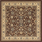 Unique Loom Sialk Hill Collection Area Rug - Washington (7' 10" Square Brown/Black)
