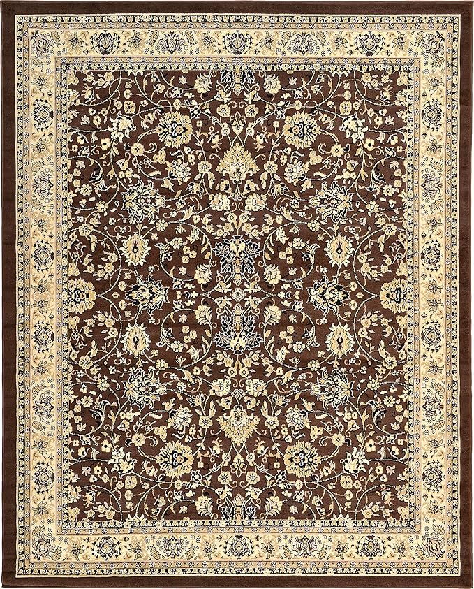 Unique Loom Sialk Hill Collection Area Rug - Washington (7' 10" x 10' Rectangle Brown/Black)