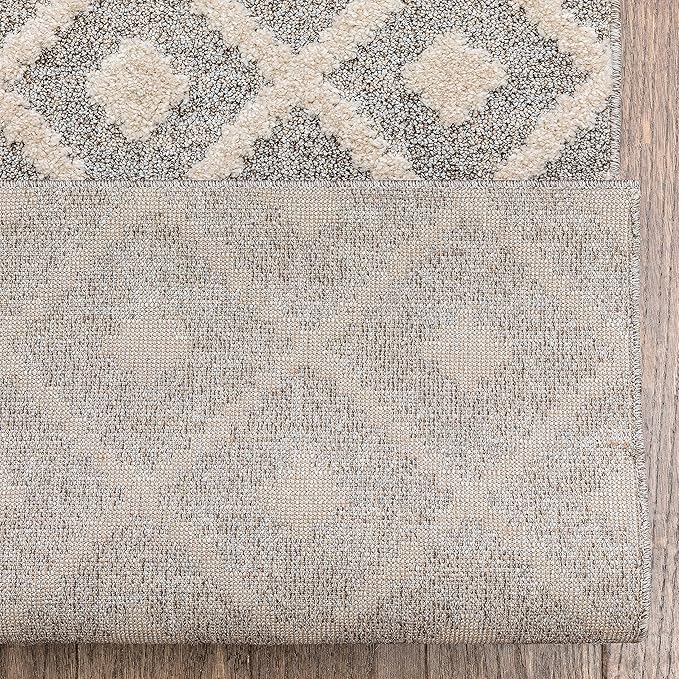 Well Woven Custom Size Hallway Stair Runner - Choose Your Length - Ainsley Ivory Diamond Trellis Geometric Tribal - 31 Inches Wide x 40 Feet Long Runner (31" x 40' Runner) Rug